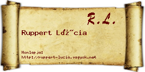 Ruppert Lúcia névjegykártya